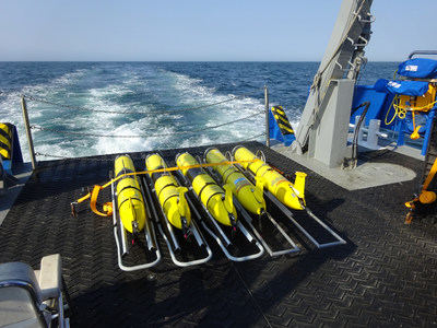 The U.S. Navy maintains a large fleet of ocean gliders for environmental measurement. Ocean gliders are slow-moving, long-endurance, underwater vehicles that gather data as they travel through the ocean’s interior using high-efficiency buoyancy engines. (U.S. Naval Research Laboratory)
