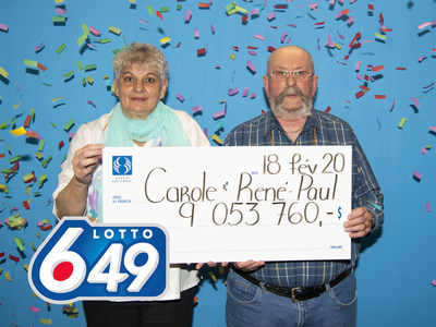 Carole Champagne Gagné and René-Paul Gagné, the lucky winners (CNW Group/Loto-Québec)