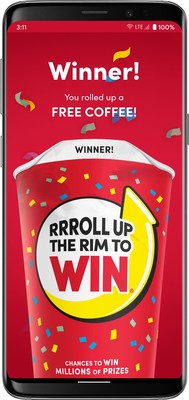 Guests have a chance to win millions of coffee and food prizes through Roll Up the Rim To Win®, including four NEW draws of $100,000 (CNW Group/Tim Hortons)