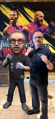 Jacob "Stitch Duran" with his IMAGINEAR 3D Model at the MGM Grand for the Wilder vs Fury 2 Pre Championship Fight Today. (CNW Group/Imagination Park Technologies Inc.)