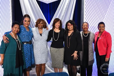 Washington D.C., February 19, 2020 – Zeta Phi Beta Sorority, Inc. convened a group of women leaders to explore the issues that impact Black women during its Finer Womanhood Empowerment Summit held at the Washington Hilton on Jan. 18. Panelists included (left to right): Mattie McFadden- Lawson; Vivica A. Fox; Valerie Hollingsworth Baker, Zeta International Centennial President; Collette V. Smith; April Ryan, moderator; Edna Kane Williams, and Stacey D. Stewart.
