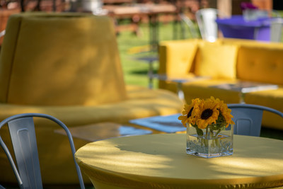 The "Yellow Zone" at the Color Block Party on the Hilton Anatole event lawn.