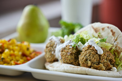Get Schools Cooking districts will work towards scratch cooking recipes like this falafel pita wrap.