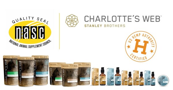 Charlotte's Web Pet Products Approved for NASC Quality and U.S. Hemp Authority Seals (CNW Group/Charlotte's Web Holdings, Inc.)
