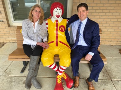 Able Chief Operating Officer Steve Kuhn and Customer Service Manager Melanie Bounds celebrate Able's RMHCDC partnership with Ronald McDonald himself at the wall-breaking ceremony February 4th at the Ronald McDonald House Charities in Washington D.C.