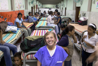 Co-Founder Kathy Magee visiting with patients.