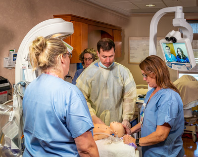 Children's Minnesota neonatology team practices a virtual care consultation.