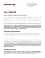 Lundin Mining Confirms 33% Increase in Cash Dividend (CNW Group/Lundin Mining Corporation)