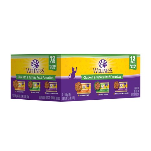 Wellness Complete Health Variety Packs offer a rotation of top-selling Complete Health wet recipes to deliver the convenience cat parents look for when purchasing multiple cans of wet food with the variety and flavor cats crave.