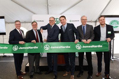 James Hardie company representatives celebrate Tacoma plant expansion with Washington Governor Jay Inslee, U.S. Representative Denny Heck, and Pierce County officials