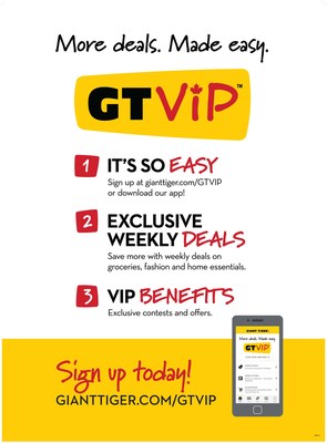 Sign up to GT VIP today (CNW Group/Giant Tiger Stores Limited)