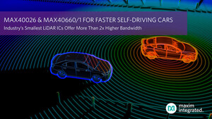 Industry's Smallest LiDAR ICs by Maxim Integrated Offer More Than 2x Higher Bandwidth for Faster Self-Driving Cars