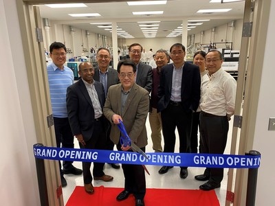 Ribbon cutting ceremony attended by leadership team including Dr. Song Li, CEO; Dr. John Lin, EVP Bioanalytical and Biologics Services; Dr Zeke Li, SVP; Sridhar Krishnan, SVP Global Operations