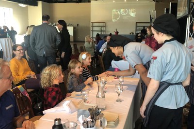 Culinary students meet their judges - a group of kids evaluating the new kids menu items.