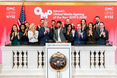 OMD Worldwide rings the opening bell at the New York Stock Exchange as its named Adweek Global Media Agency of the Year for the second consecutive year.