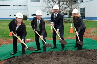 FDB celebrates groundbreaking of its North Carolina facility expansion project. 
From left to right: Christine Vannais, VP, Manufacturing, FDB North Carolina, Kenji Orihashi- Executive Vice President Corporate Office, Business Strategy, FDB, Martin Meeson,  President & COO, FDB USA, Stephenie Robertson, Sr. Director, Operations North Carolina