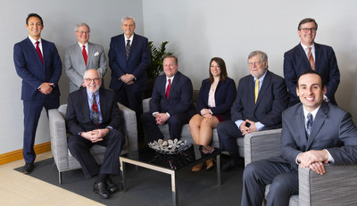 The GRSD Healthcare Department: Standing (l to r):  John W. Kaveney, Partner; Robert B. Hille, Partner; Neil M. Sullivan, Counsel; James A. Robertson, Partner & Department Chair; Seated (l to r):  Andrew  F. McBride, III, Of Counsel; Paul L. Croce, Counsel; Megan R. George, Counsel; John Zen Jackson, Of Counsel; Glenn P. Prives, Partner