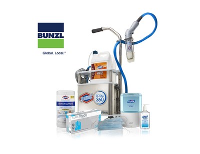 Produits de nettoyage et d'hygine essentiels avec la technologie de dsinfection lectrostatique innovante pour des installations saines et productives. (Groupe CNW/Bunzl Canada)