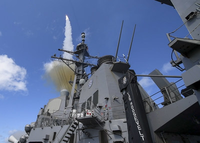 The U.S. Navy fires a Raytheon Standard Missile-2 from the USS Roosevelt during a 2019 exercise. (Photo: U.S. Navy)