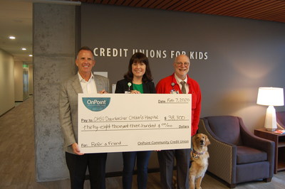 Left to right: Tory McVay, Chief Retail Officer, OnPoint Community Credit Union; Erin Olinghouse, Assistant Director of Development, OHSU & Doernbecher Foundations; and Dana Braner, M.D., Credit Unions for Kids chair, Professor and chair Department of Pediatrics, Physician-in-chief, OHSU Doernbecher Children's Hospital.