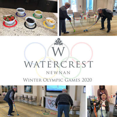 Residents of the newly-opened Watercrest Newnan Assisted Living and Memory Care enjoy a day of competition celebrating the Watercrest Winter Olympic Games 2020.