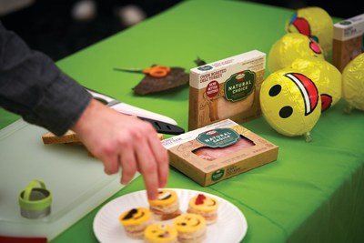 Food artist, Beau Coffron, a.k.a. Lunchbox Dad, shows party goers how to create emoji sandwhiches with HORMEL® NATURAL CHOICE® products at The Birthday Party Tour Stop in Dallas, Texas.