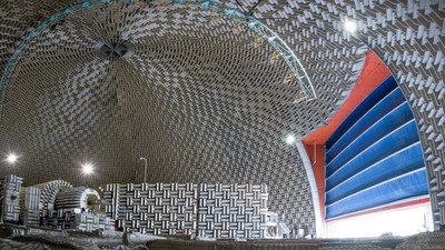 Aero-Acoustic Propulsion Laboratory (AAPL) is a world-class facility for conducting aero-propulsion noise reduction research. Credit: NASA Aero-Acoustic Propulsion Laboratory (AAPL) is a world-class facility for conducting aero-propulsion noise reduction research. Credit: NASA