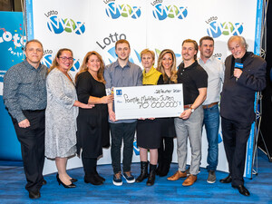 A family of eight share a record jackpot of $70,000,000 at Lotto Max!