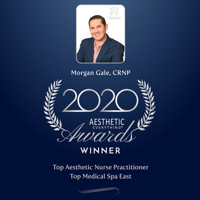Morgan Gale, CRNP was voted&nbsp;"Top Aesthetic Nurse Practitioner"&nbsp;and his practice&nbsp;Aesthetic&nbsp;Artistry Laser Center&nbsp;was voted&nbsp;"Top Medical Spa East"&nbsp;in the&nbsp;Aesthetic Everything&reg;&nbsp;2020 Aesthetic and Cosmetic Medicine Awards, winning for the second year in a row.