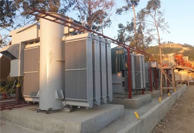 Installation of Power Supply, including 3 gensets (2MW each) transferred from Canatuan and an additional 2 new gensets (1 MW each) scheduled to arrive to site in April 2020. (Transformers are shown in the picture.) (CNW Group/TVI Pacific Inc.)