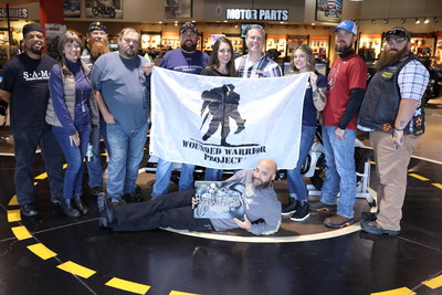 Wounded veterans and Wounded Warrior Project teammates gather at a Harley-Davidson dealership in Georgia during a recent Rolling Project Odyssey. The first Rolling Project Odyssey of 2020 will take place March 9-13 in Florida.