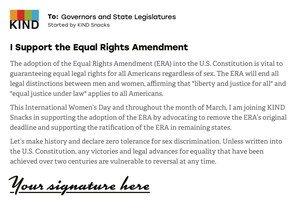 KIND to Rally Support for Equal Rights Amendment Through First-Ever KIND® EQUALITY Bar and EQUALITY Bot Service