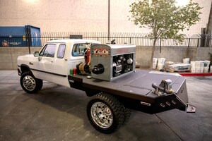 IXS Coatings Celebrates Retro Work Truck Style At 2020 NTEA Work Truck Show With Jesse James-Built 1993 Dodge Ram D350 Flatbed Welding Rig