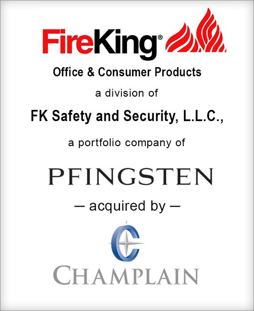 Brown Gibbons Lang & Company (“BGL”) is pleased to announce the divestiture of the FireKing Office & Consumer Products Division (“FireKing OCP”) of FK Safety and Security, L.L.C., to Champlain Capital Partners (“Champlain”). BGL’s Industrials team served as the exclusive financial advisor to FireKing OCP in the transaction. FK Safety and Security, L.L.C., a portfolio company of Pfingsten Partners, has retained the assets of FireKing’s Security Products and Services Divisions.