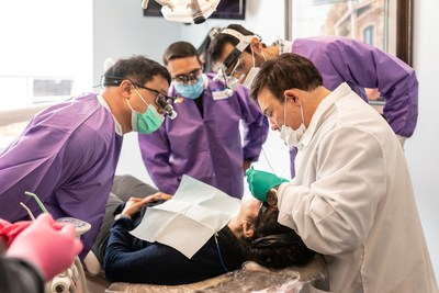 Dr. Riccobene and his team placing a dental implant at the Riccobene Assoicates Family Dentistry office in Clayton, NC during the 2-day implant course.