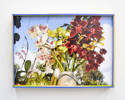 Marisa Kriangwiwat Holmes, Flowers For, 2019. Inkjet print, paint, custom frame, 50.8 x 71.12 cm (CNW Group/Scotiabank)