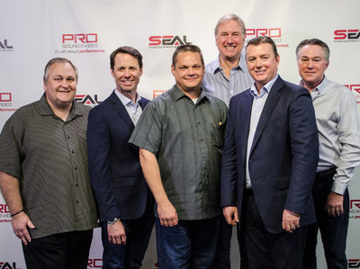 From left to right: Kelly Prince, Philip Giffard, David Shoemaker, Rod Sintow, Martin Tremblay, Frank Snipes. (CNW Group/Solotech Inc.)