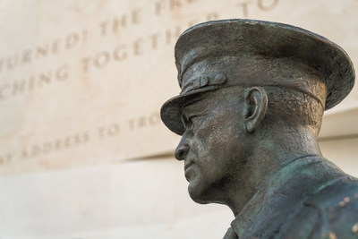 The dedication of the Dwight D. Eisenhower Memorial in Washington, D.C. is scheduled for May 8, 2020 ? the 75th anniversary of Victory in Europe (V-E) Day. One of the Memorial's statues features General Eisenhower addressing troops from the 101st Airborne Division prior to the D-Day invasion.