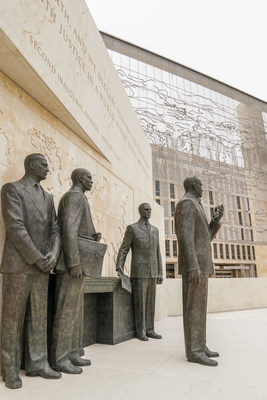 Designed by architect Frank Gehry, the new Dwight D. Eisenhower Memorial in Washington, D.C., honors Eisenhower as both the 34th President of the United States and as Supreme Commander of the Allied Expeditionary Force in World War II.