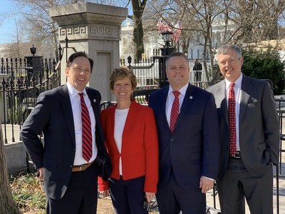 Left to right: Edo Banach, JD, President and CEO of the National Hospice and Palliative Care Organization; Susan D. Lloyd, MSN, RN, President and CEO of Delaware Hospice; Nick Westfall, President and CEO of VITAS Healthcare; and Norman McRae, founder of Caris Healthcare.