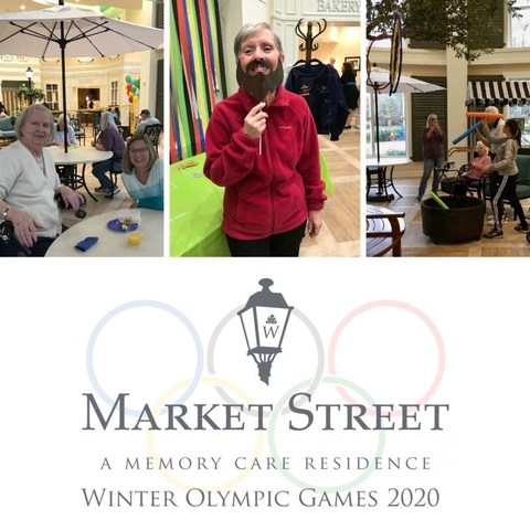 Residents of Market Street Memory Care Residence in Palm Coast, Florida enjoyed spirited competition and tradition competing in their own version of the 2020 Winter Olympic Games.