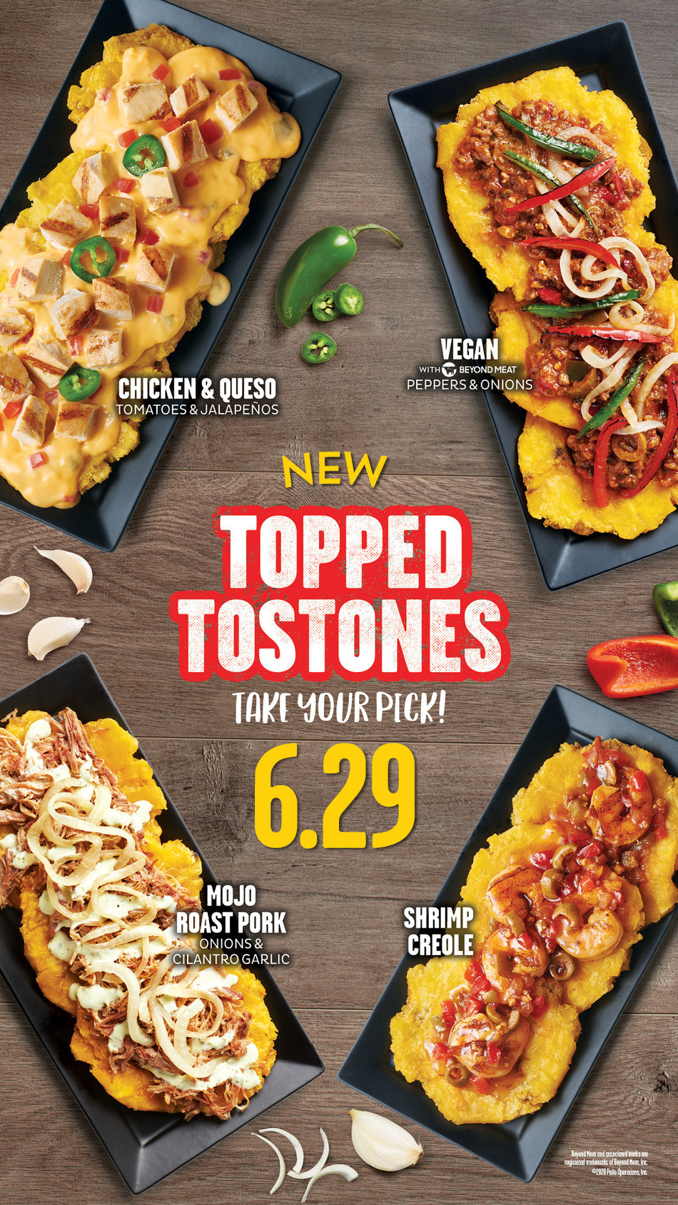Pollo Tropical® Tops Menu With Addition Of Topped Tostones And Shrimp