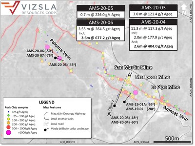 Figure 1: Plan map of drilling completed at the Panuco project (CNW Group/Vizsla Resources Corp.)