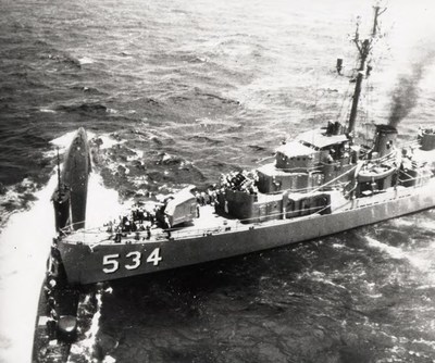 USS stickleback collided with destroyer escort USS Silverstein