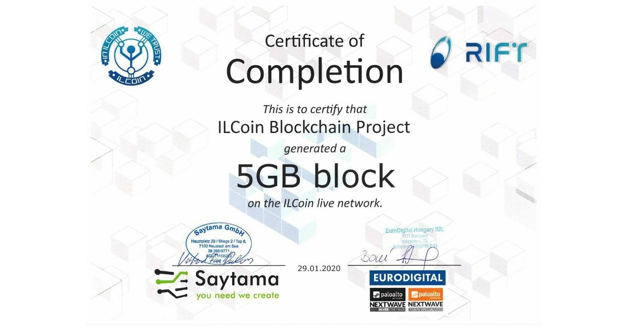 Palo Alto Networks Partner Successfully Certifies ILCoin's 5GB Block on