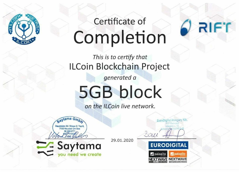 Palo Alto Networks Partner Successfully Certifies ILCoin #39 s 5GB Block on