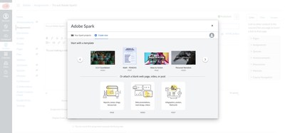 Adobe Spark within Canvas Learning Management Platform