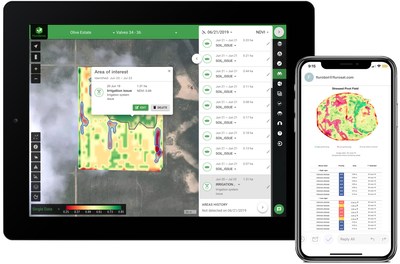 FluroSense analytics platform automatically detects crop stress and alerts the users