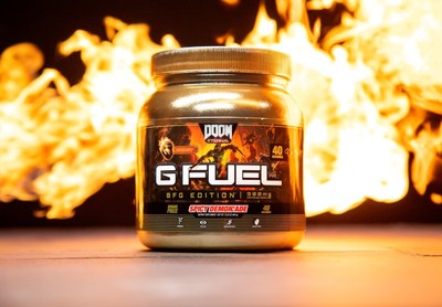 G FUEL Spicy Demon'ade also comes in a new, bigger, and golden "BFG Edition" tub that contains the same proprietary energy, focus, and antioxidant complexes as the 40-serving tub plus 300 mg of caffeine and 40 calories per serving. Get your G FUEL Spicy Demon'ade BFG Edition tub at gfuel.com.