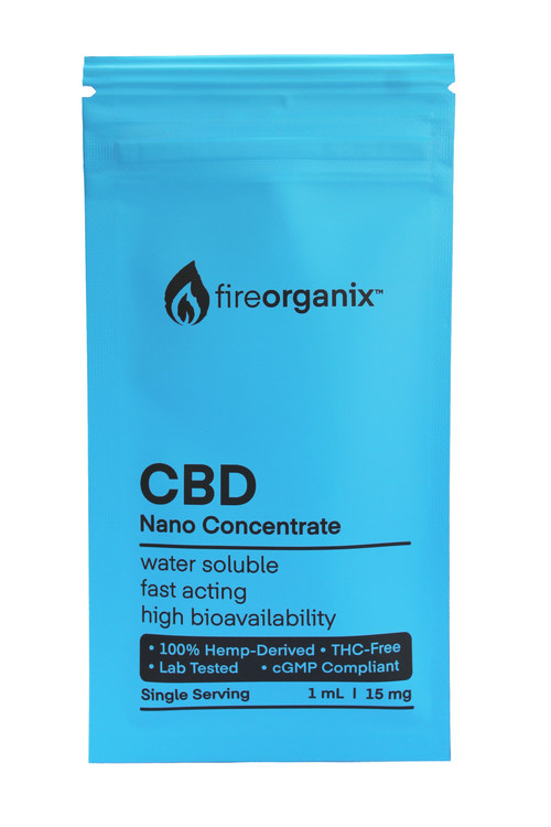 Fire Organix introduces single serve CBD Nano Concentrate, offering 15mg of pure THC-free CBD in an easy to use 1ml package.